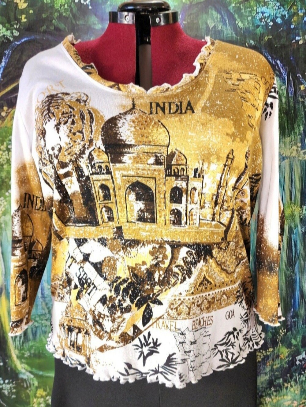 🕌 🐅 Vintage Authentic Y2K INDIA Travel Top Requirements Woman NWT 1X